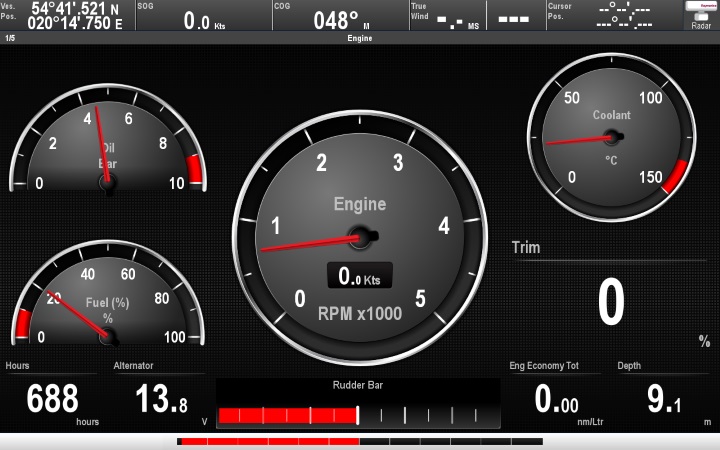 Raymarine c125 MFD with Volvo Penta D4-260A-B data