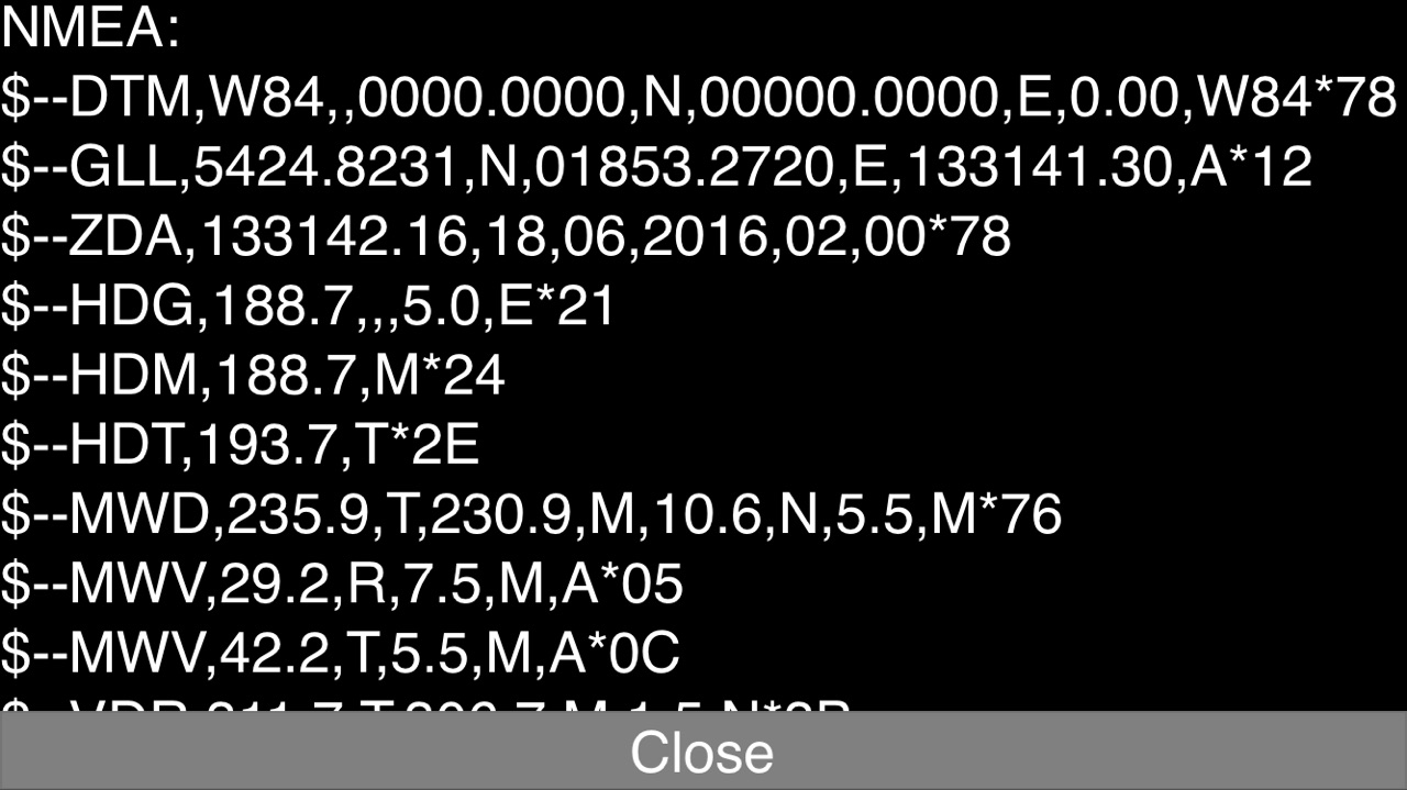 NMEA 0183 log