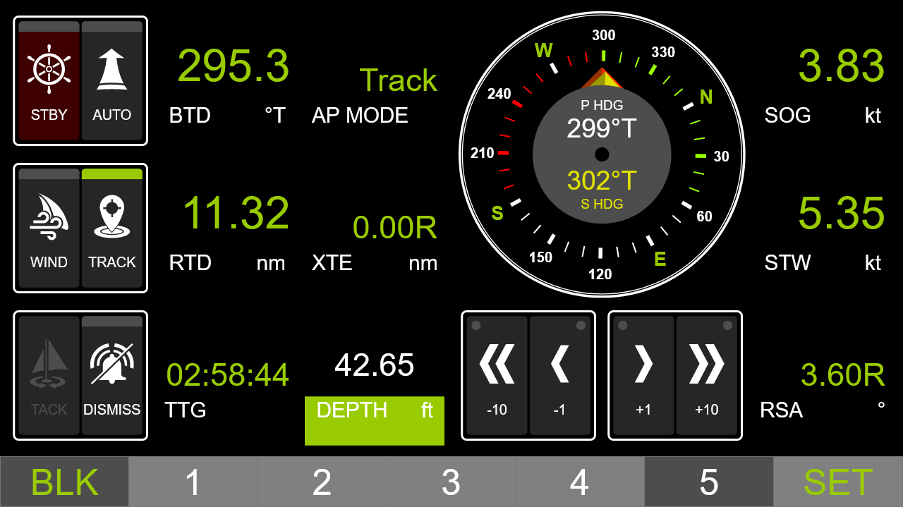 Autopilot page of Web Gauges