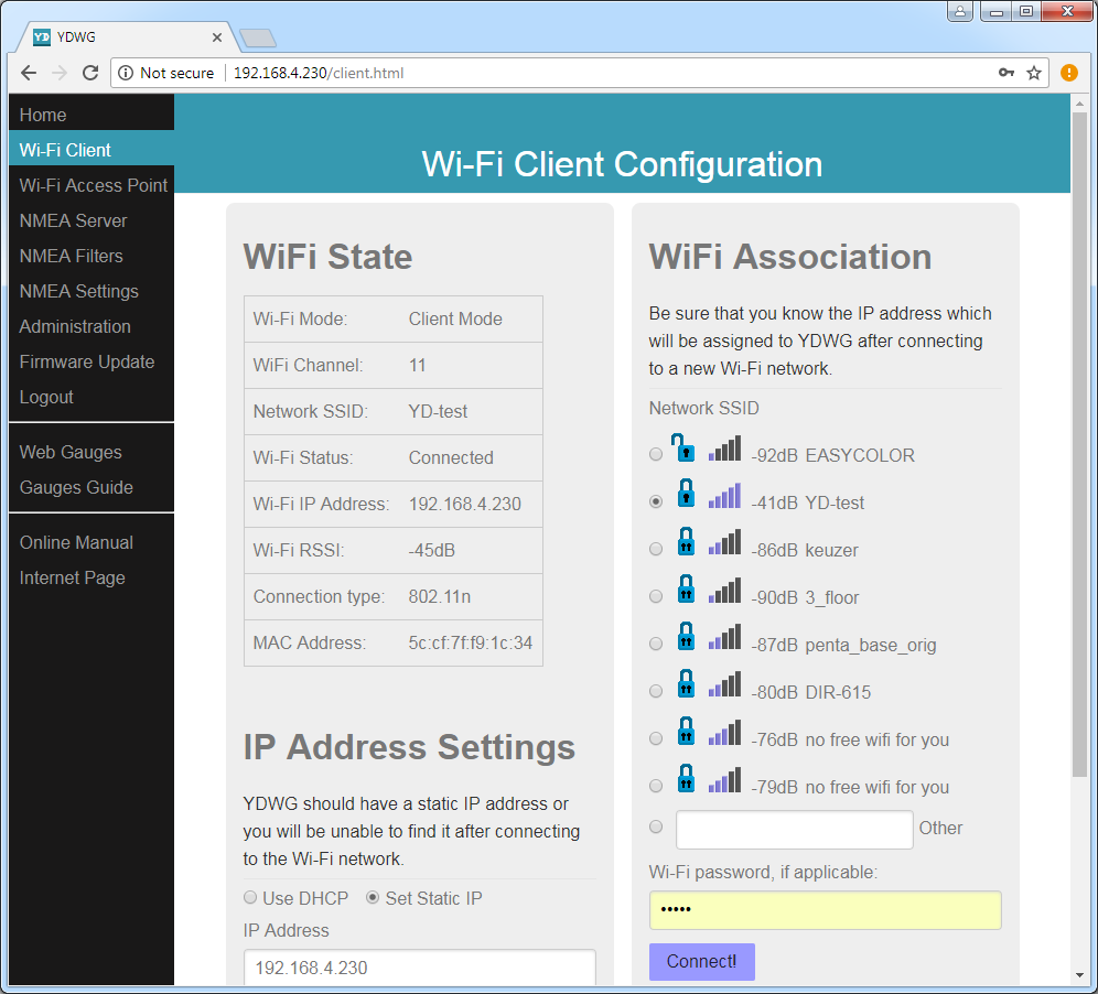 Works as Access Point or can be connected to existing Wi-Fi network