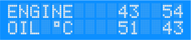 Engine oil temperature, four engines